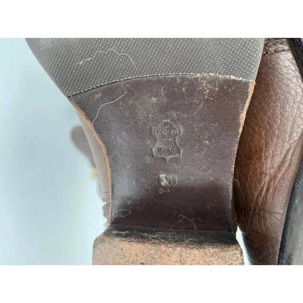 Tory Burch Julian‎ Brown Pebbled Leather Riding Boots Size 6